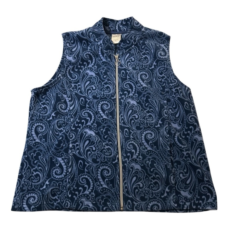 Blair Blue Paisley Vest Size Medium